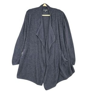 Barefoot Dreams CozyChic Lite Gray Drape Cardigan Open Front Sweater XXS/XS‎